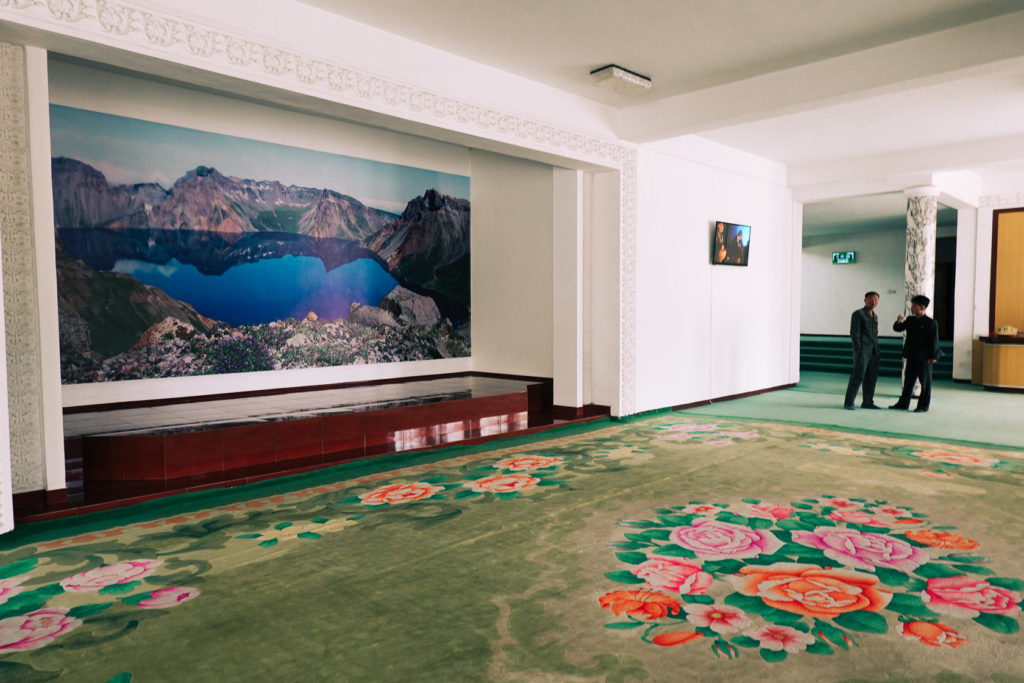 Lobby of the Pegaebong Hotel in Samjiyon